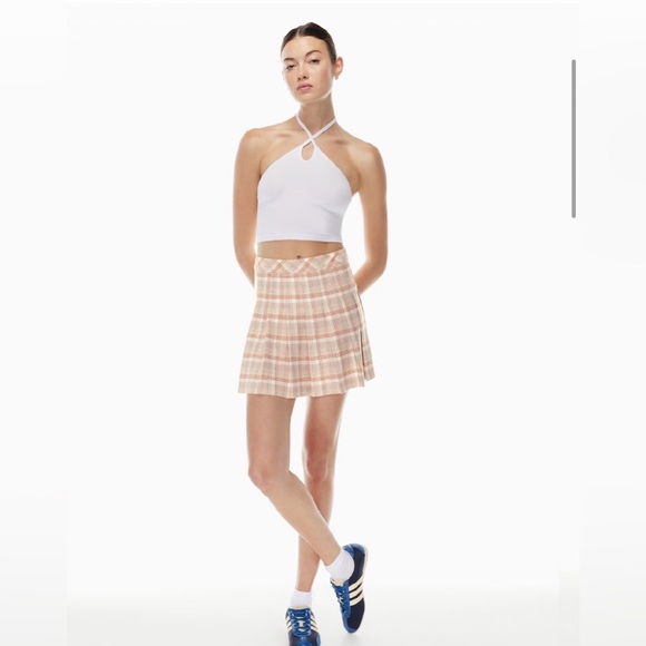 Sunday Best “Olive” Pleated Mini Skirt size 10 orange cream preppy schoolgirl - Picture 2 of 11